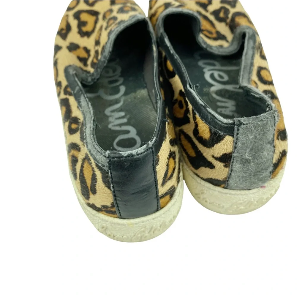 Sam Edelman Becker Cow Hair Leopard Print Slip On Sneakers Size 8 - Picture 3 of 6